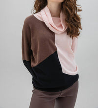 Marble - Cowl Neck Color Block Sweater