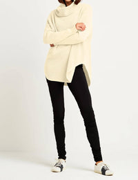 Planet By Lauren G. - Pima Cotton Waffle Cowl Sweater