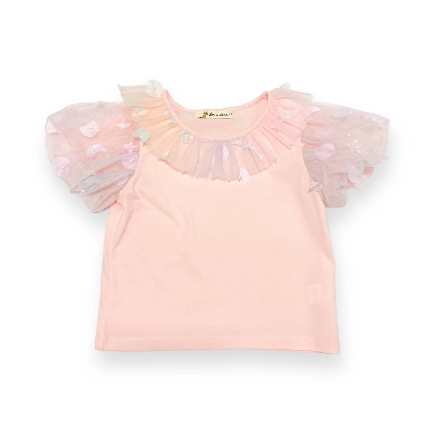 Doe A Dear - Girl's Moon And Star Embellished Tee