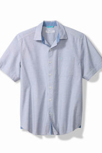 TOMMY BAHAMA Nova Wave Short-sleeve Shirt in chambray blue - men's t-shirt - alternate view
