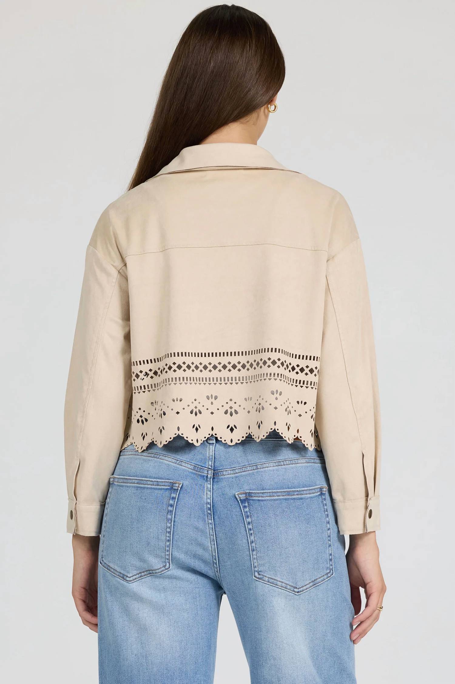 Dear John Denim - Reno Laser Cut Cropped Shirt Jacket