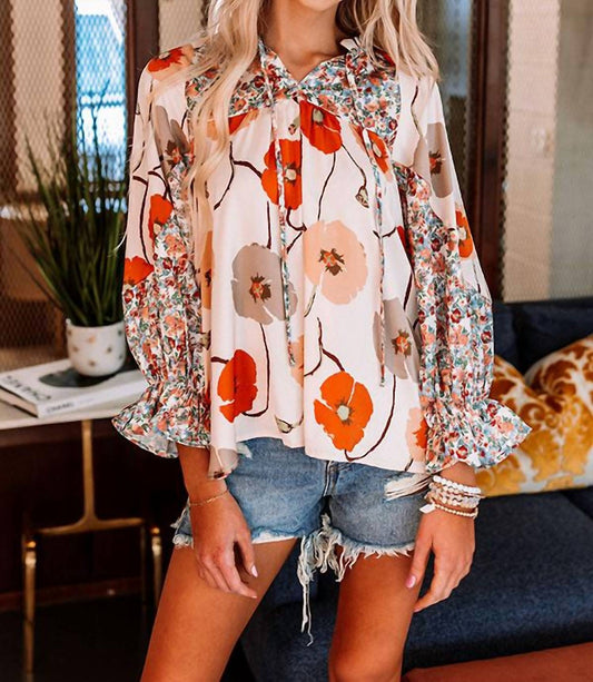 Entro - Floral Satin Blouse