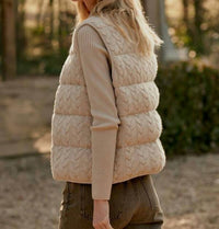 Repeat Cashmere - Reversible Sleeveless Cable Knit Down Vest