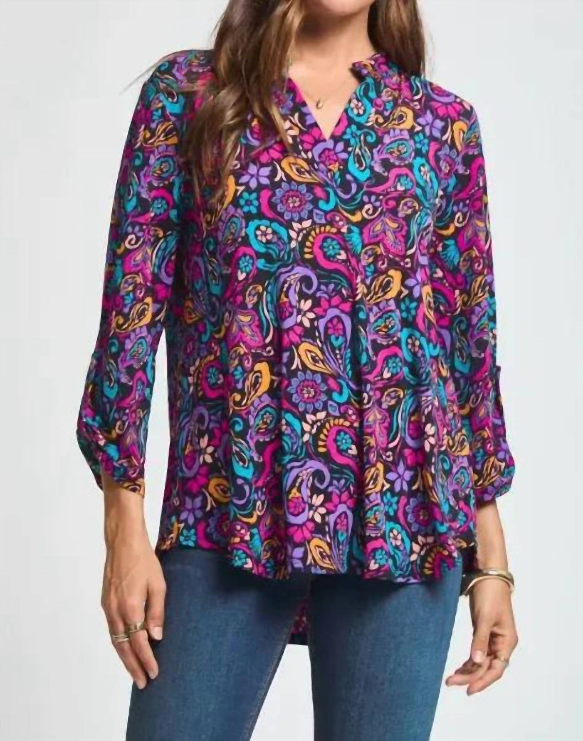 Dear Scarlett - Vibrant Paisley Lizzy Top