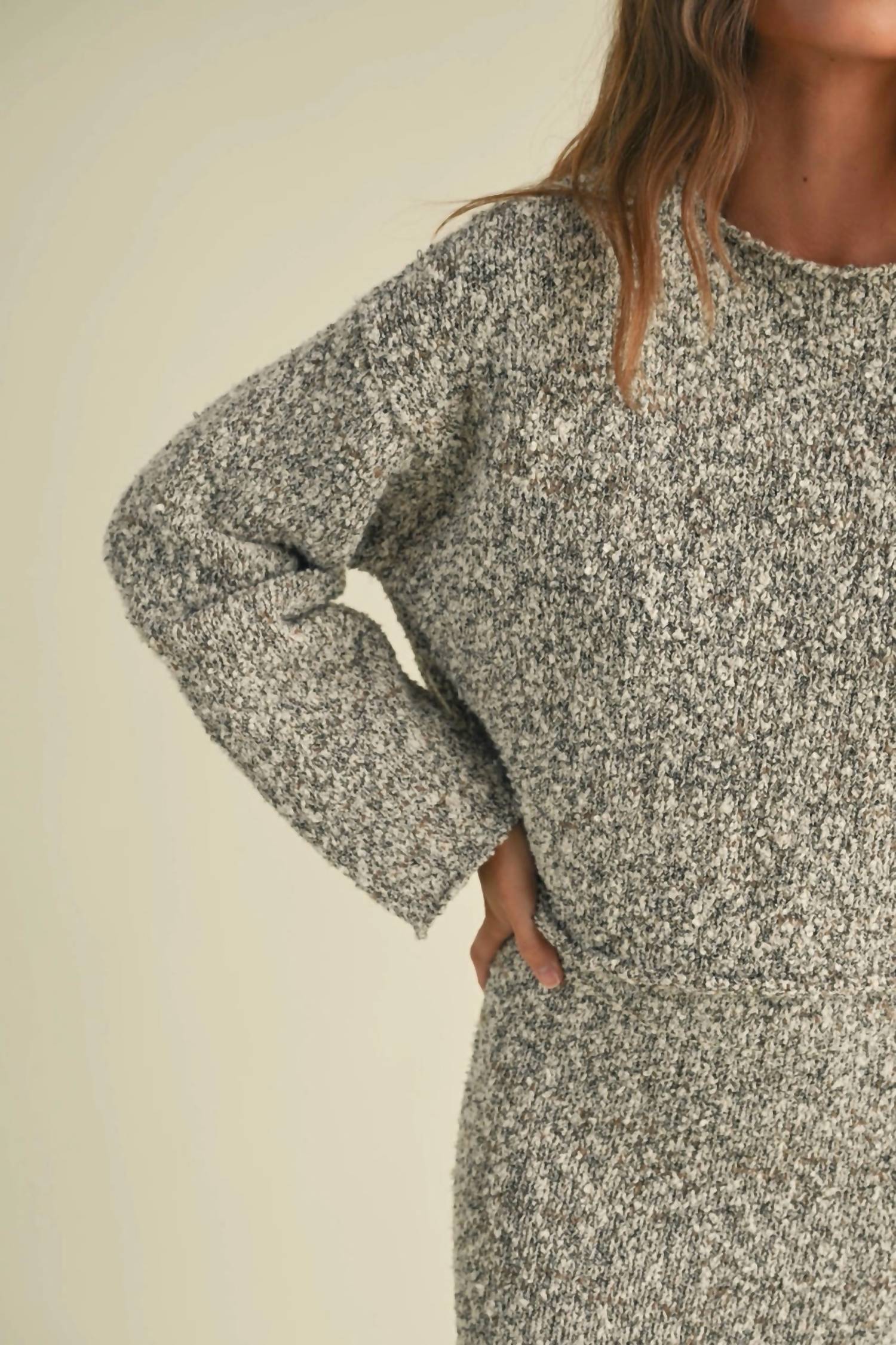 Miou Muse - Boucle Sweater Skirt Set
