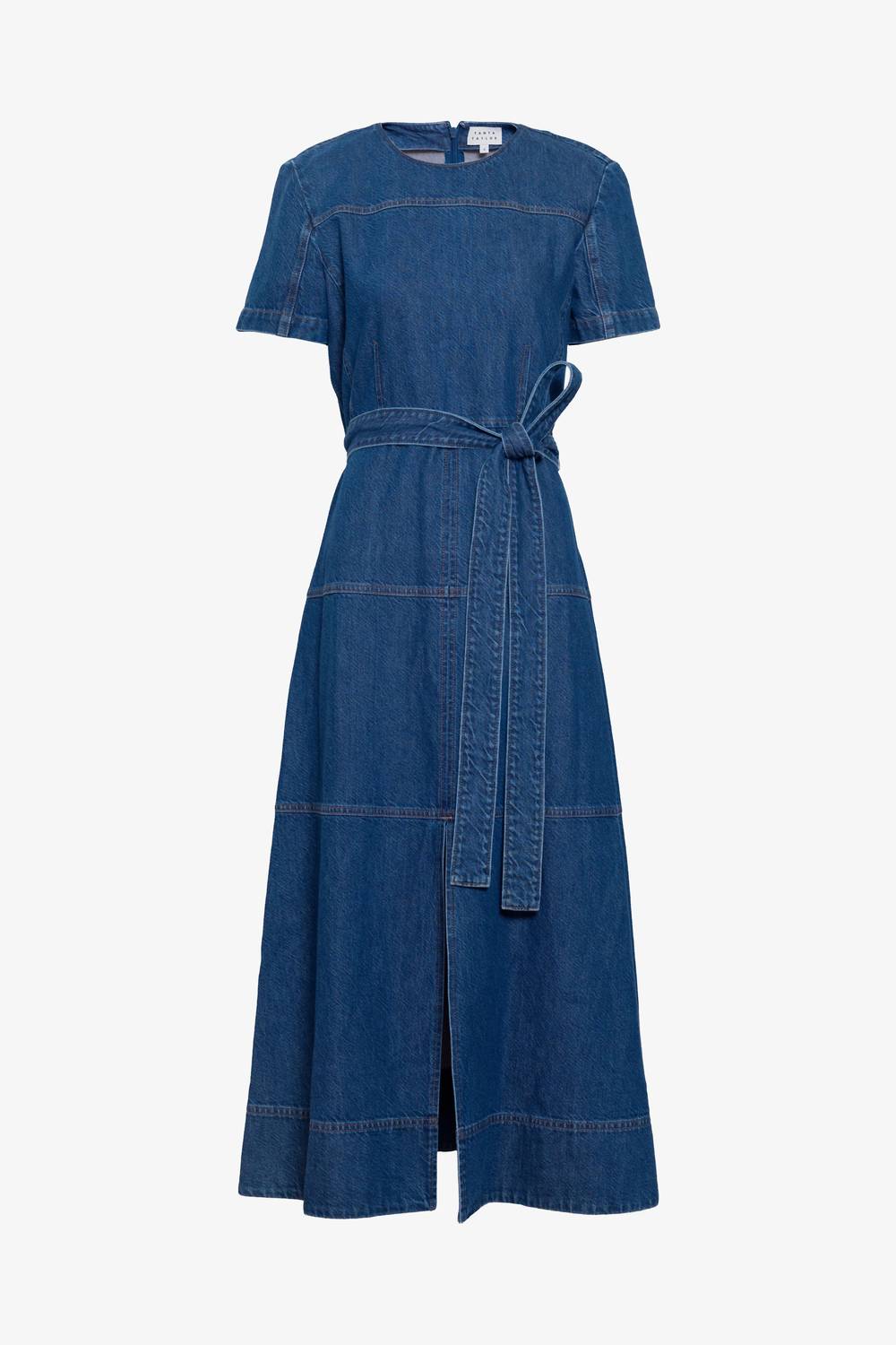 TANYA TAYLOR Ella Denim Midi Dress in classic indigo blue - women's dress - view 6