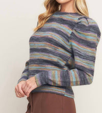 Flying Tomato - Stripe Puff Sweater