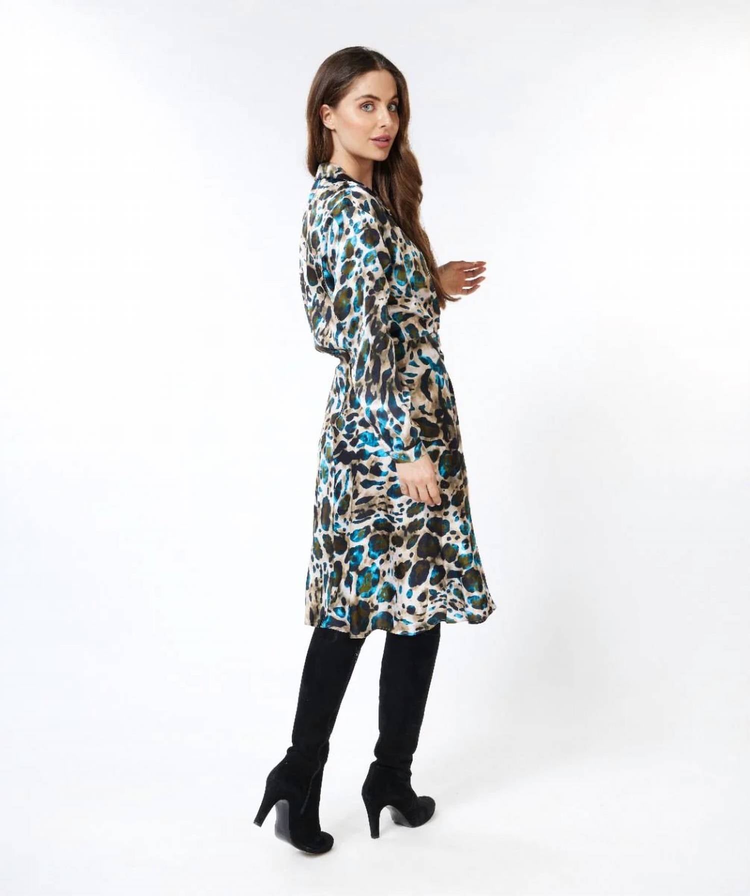 Esqualo - Astrid Animal Roots Twist Midi Dress