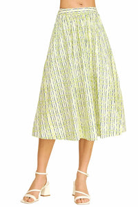 Pinch - Geometric Print A-line Midi Skirt