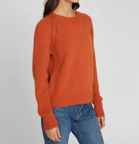 Autumn Cashmere Relaxed Open Raglan Crew Top in henna - women's sweater - alternate view