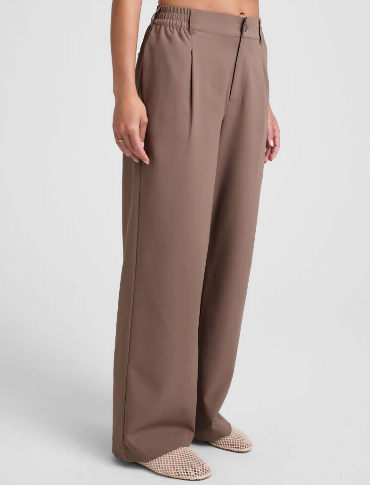 BEYOND YOGA Status Wide Leg Trousers in khaki - women's pants - view 6