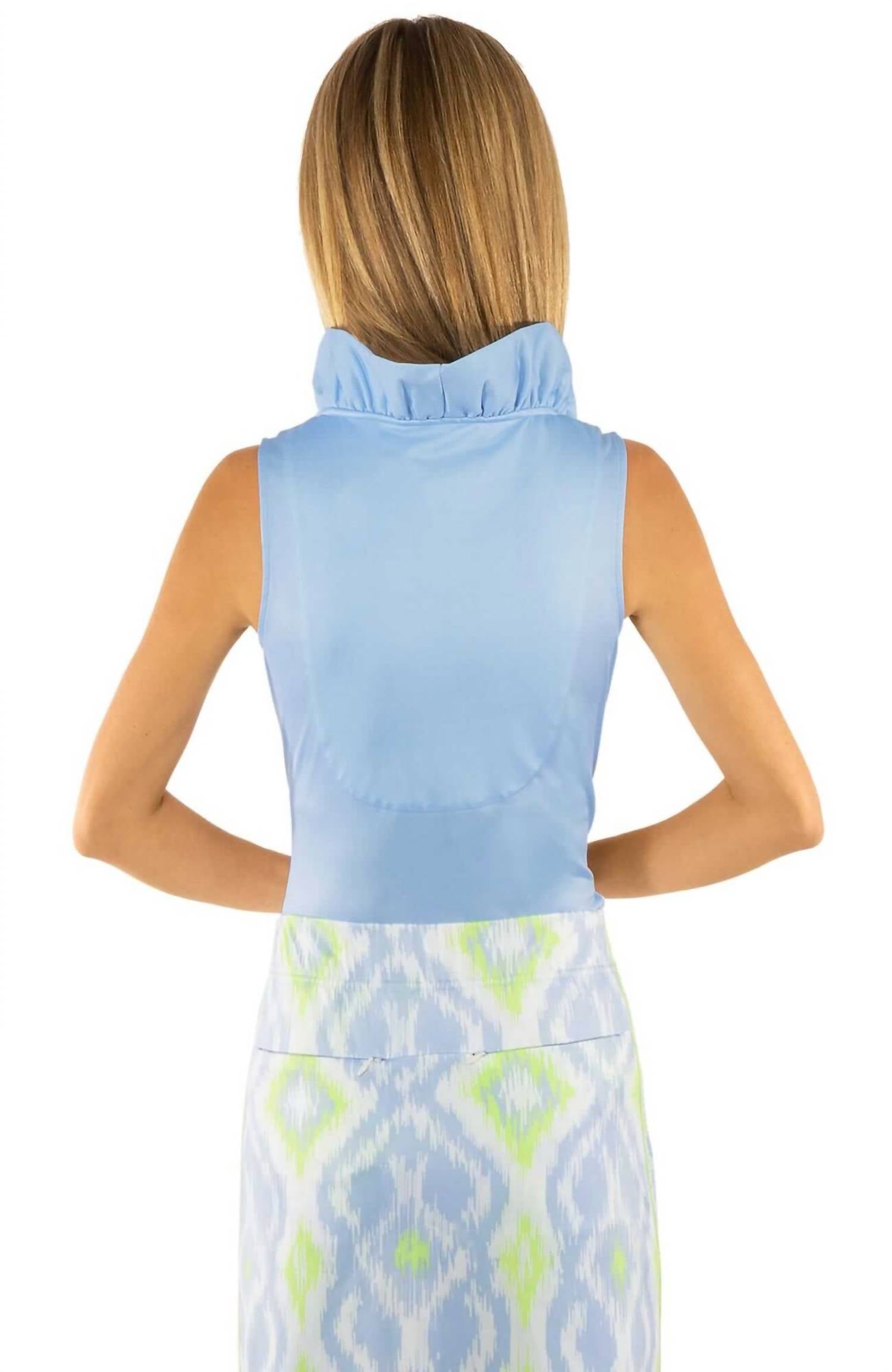 Gretchen Scott - Jersey Sleeveless Ruffneck Top - Solid