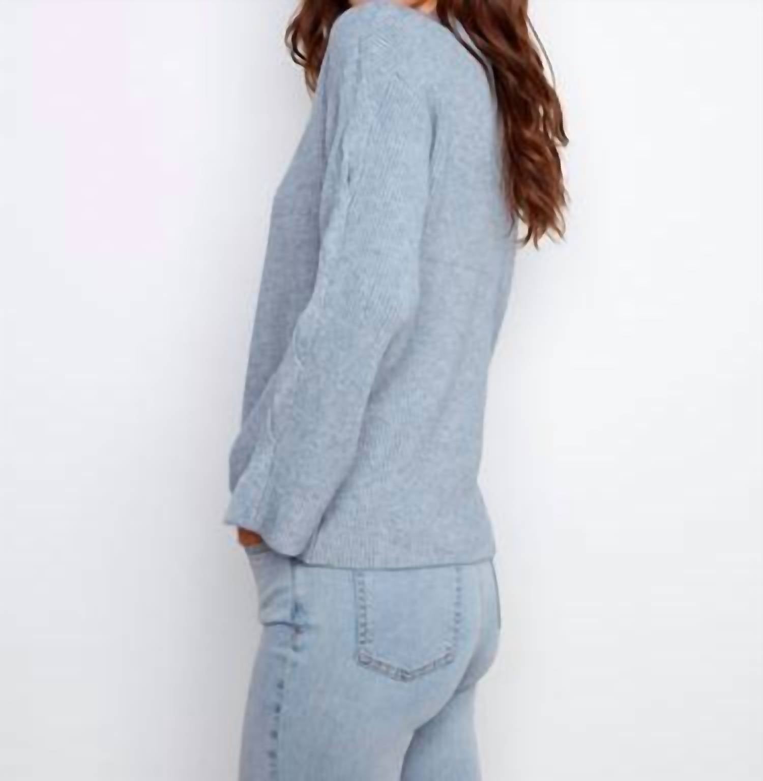 Charlie B - Crew Neck Sweater With Cable Sleeves