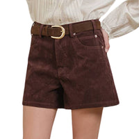 Raisonnel - Suede High-Rise Shorts