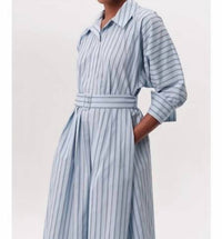 Exquise - Raglan Sleeve Shirt Collar Belted Regular Midi Dress