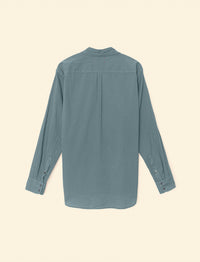 XIRENA Women's Beau Shirt Top in steely blue - women's long sleeve top - detail view