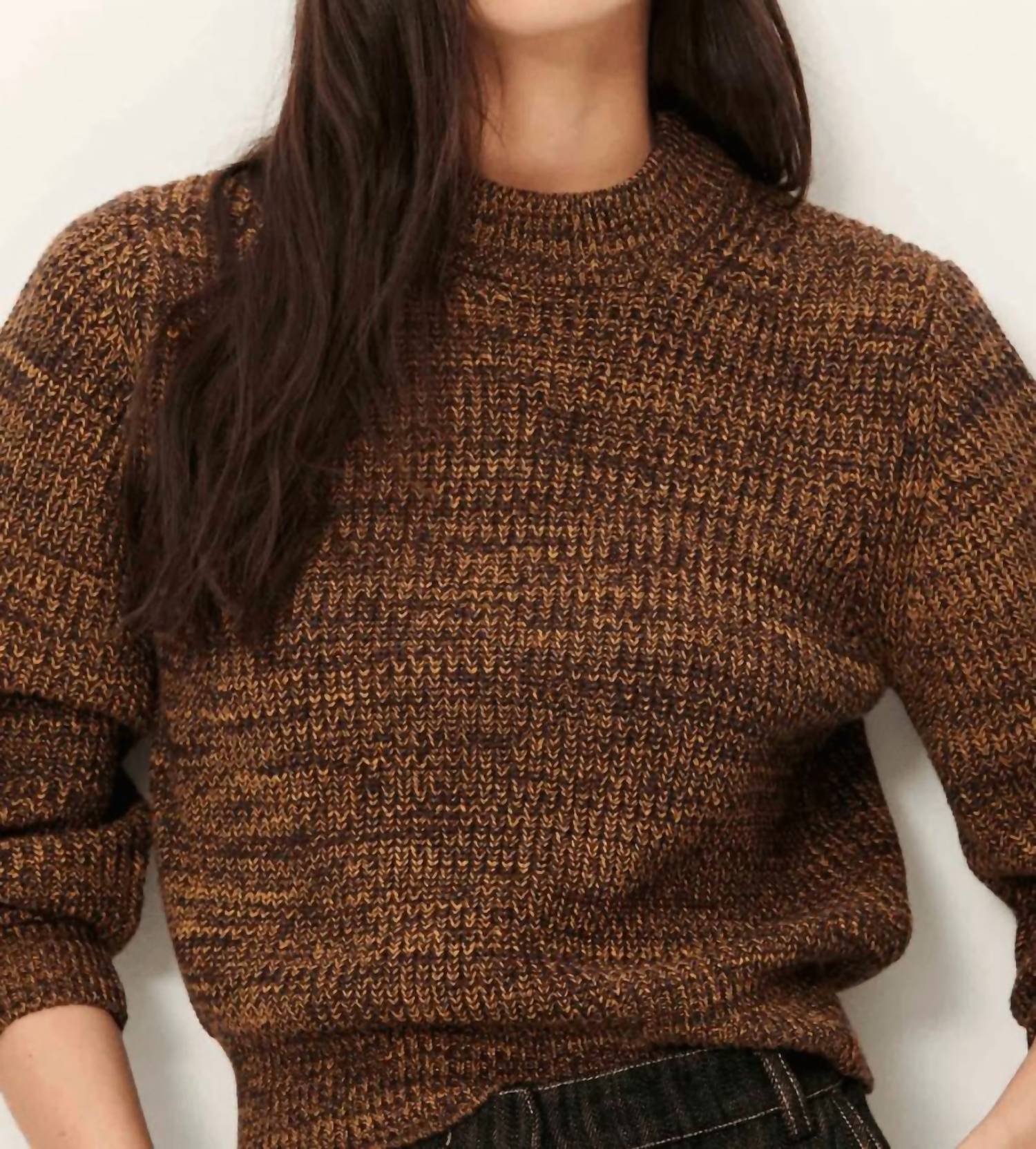 Sessun Wadden Balloon Sleeves Jumper in kakiwood - women's long sleeve top - view 5