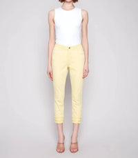 CHARLIE B Women's Frayed Hem Ankle Leg Pant in lemonade - women's pants
