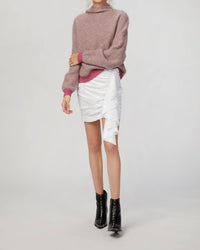 WOOL BLEND DROP SHOULDER COWL NECK HOODIE