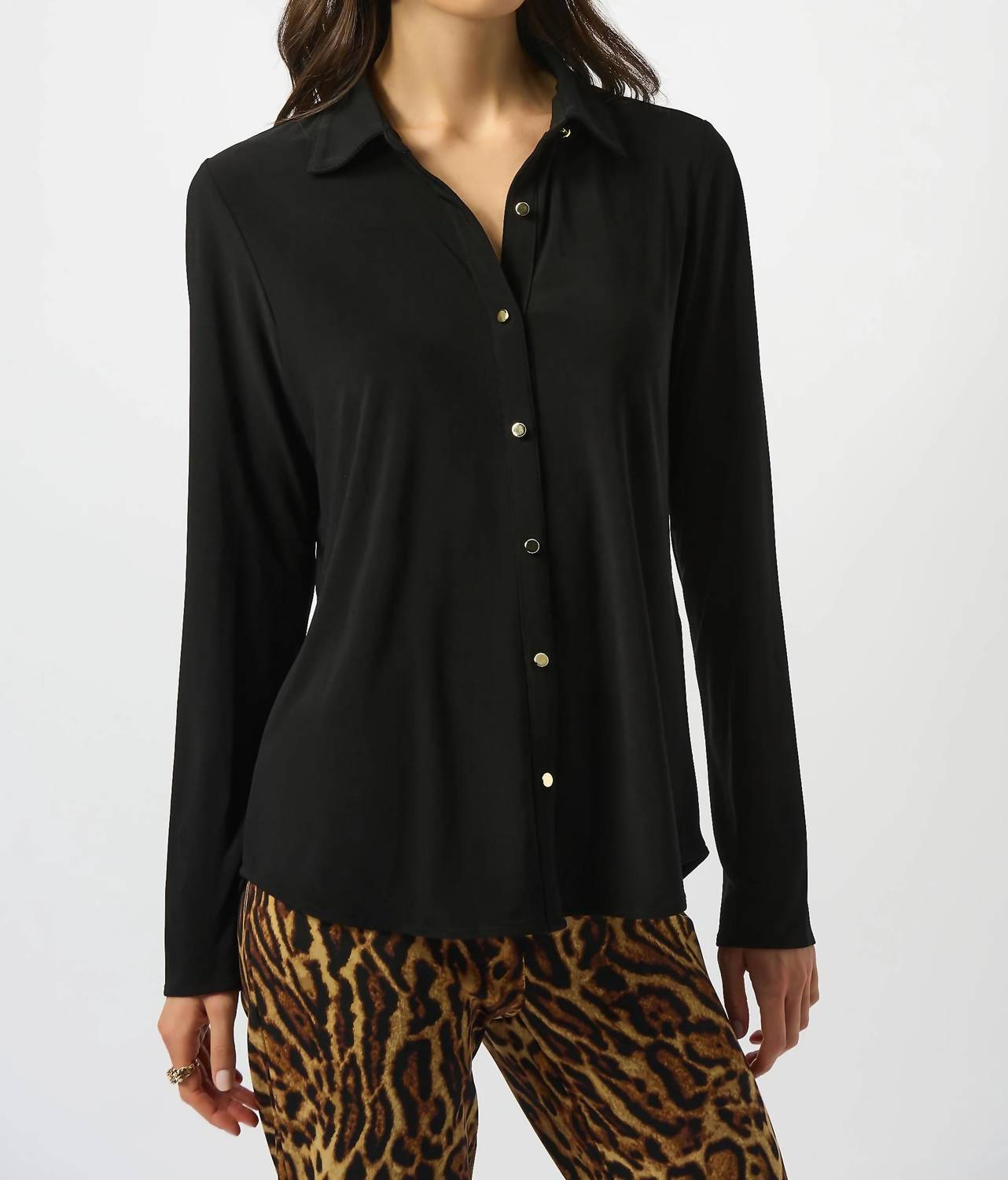 Joseph Ribkoff - Silky Knit Button Front Long Sleeve Top