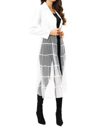 Adore Vegan Silk Tuxedo Jacket With Mesh Duster in white - women's jacket