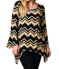 Emerald Fashion - Chevron Long Sleeve Tunic Plus