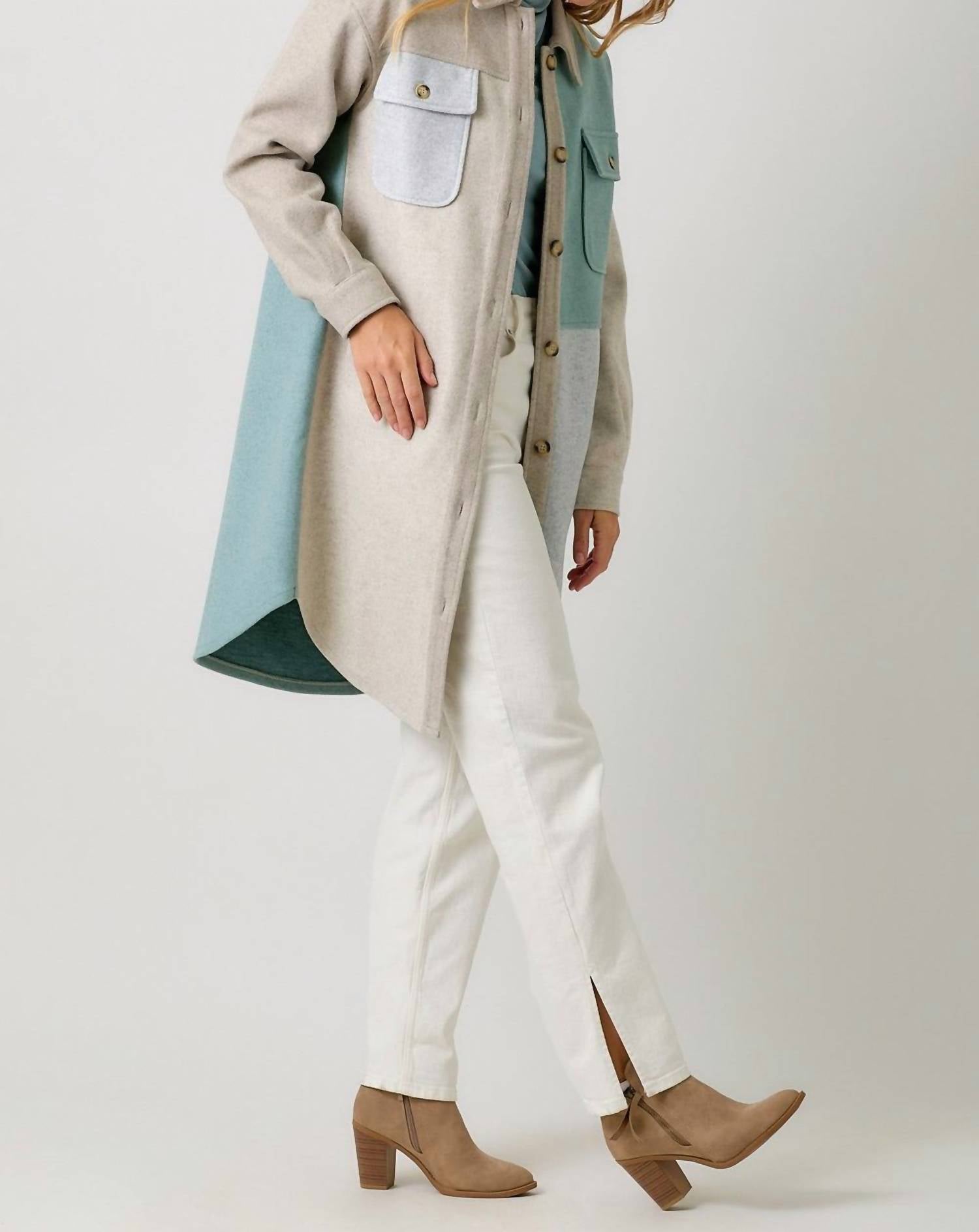 Mystree - Fae Color Block Shacket