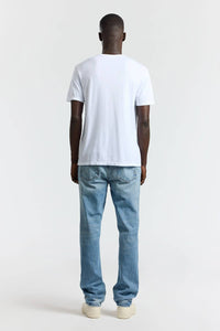 COTTON CITIZEN Men's Classic V Neck Tee in white - men's t-shirt - detail view