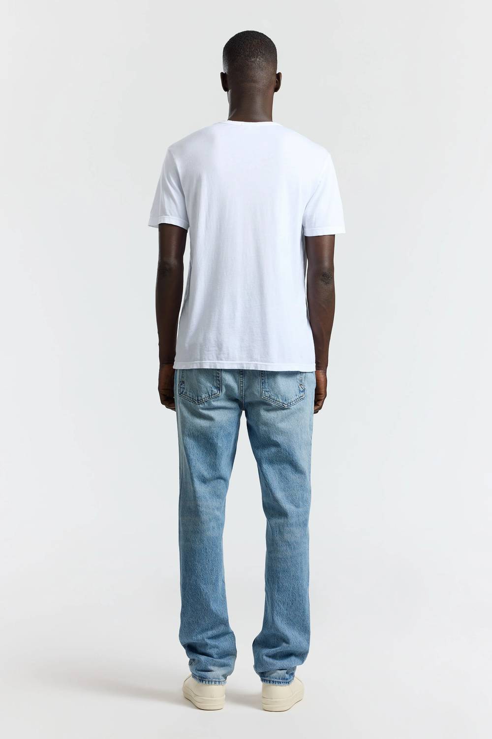 COTTON CITIZEN Men's Classic V Neck Tee in white - men's t-shirt - detail view