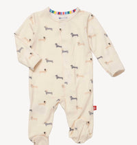 magnetic me Kid's Beenie Von Weinie Magnetic Footie Bodysuit in creamy white - kids' item