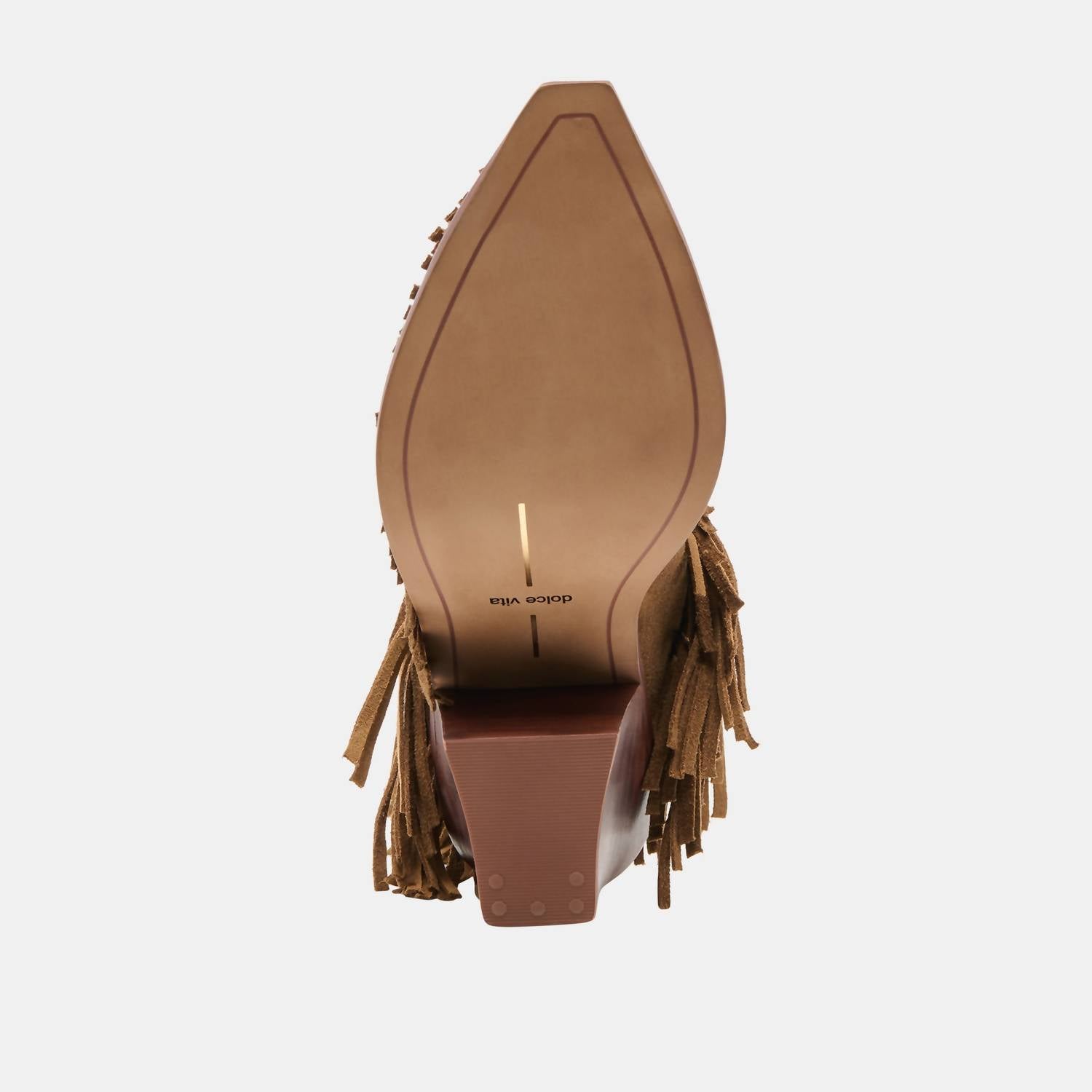 Dolce Vita Women's Torey Fringe Bootie in chestnut suede - women's shoe - view 7