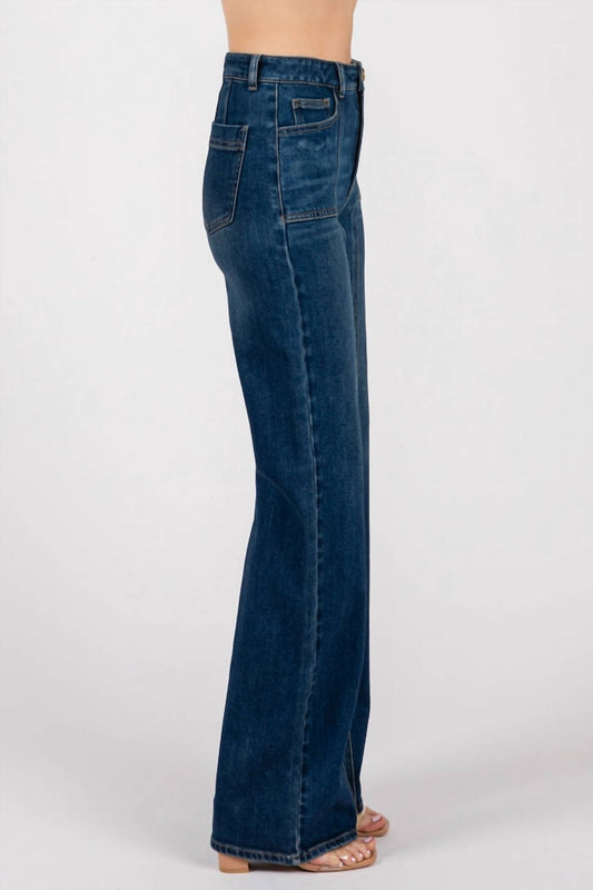Letter To Juliet - Briggs Street Front Seam Dark Straight Leg Denim Jeans