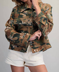 Peace Love Line - Women's Floral Printed Jacket