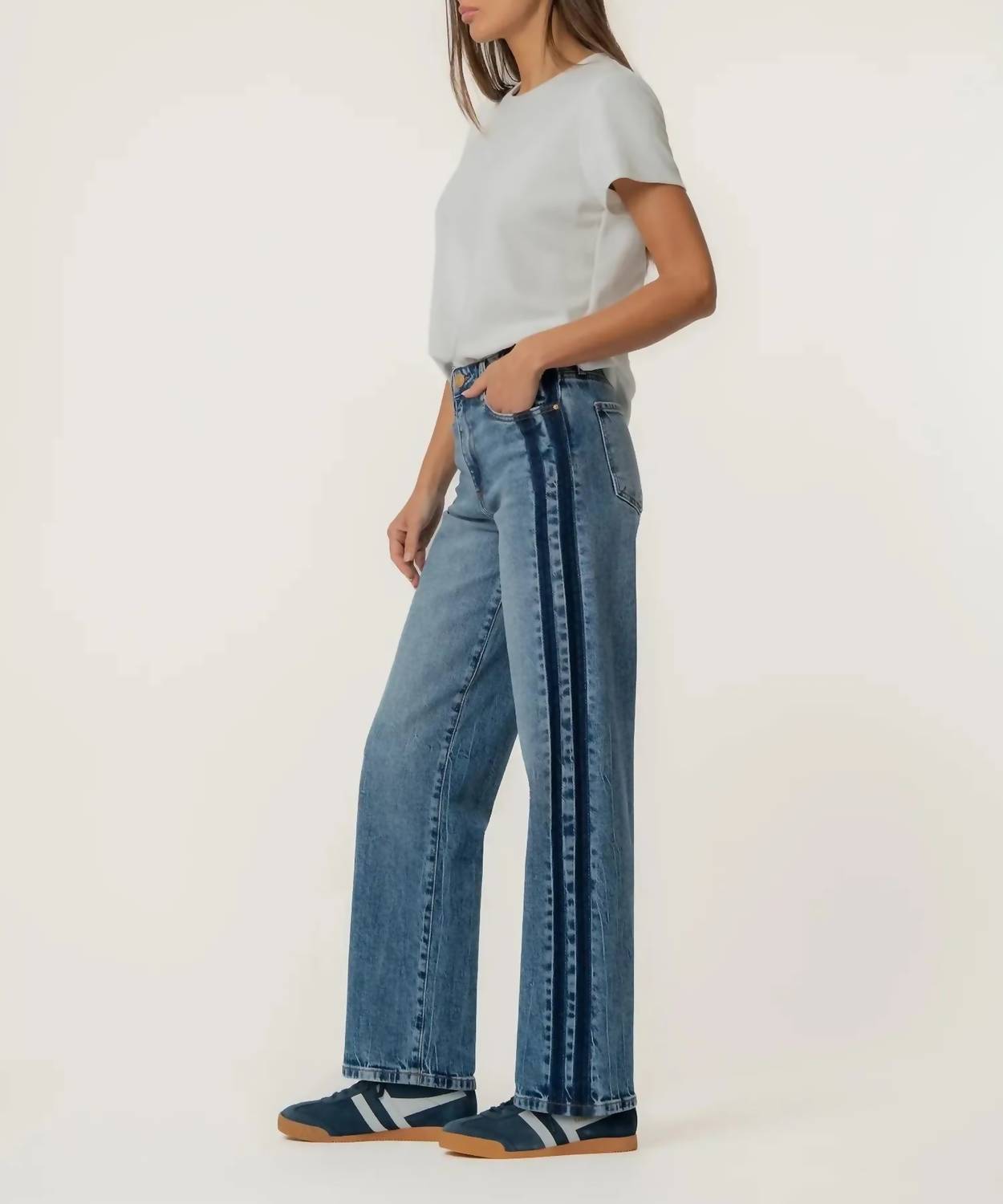 KUT FROM THE KLOTH Sienna High Rise Straight Leg Jeans in brilliantly - women's jeans - alternate view