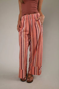 Free People - Women's Days End Linen Stripe Pant