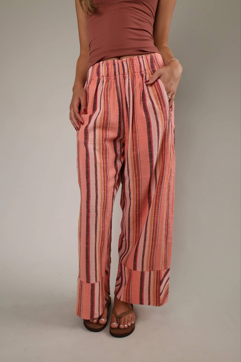 Free People - Women's Days End Linen Stripe Pant