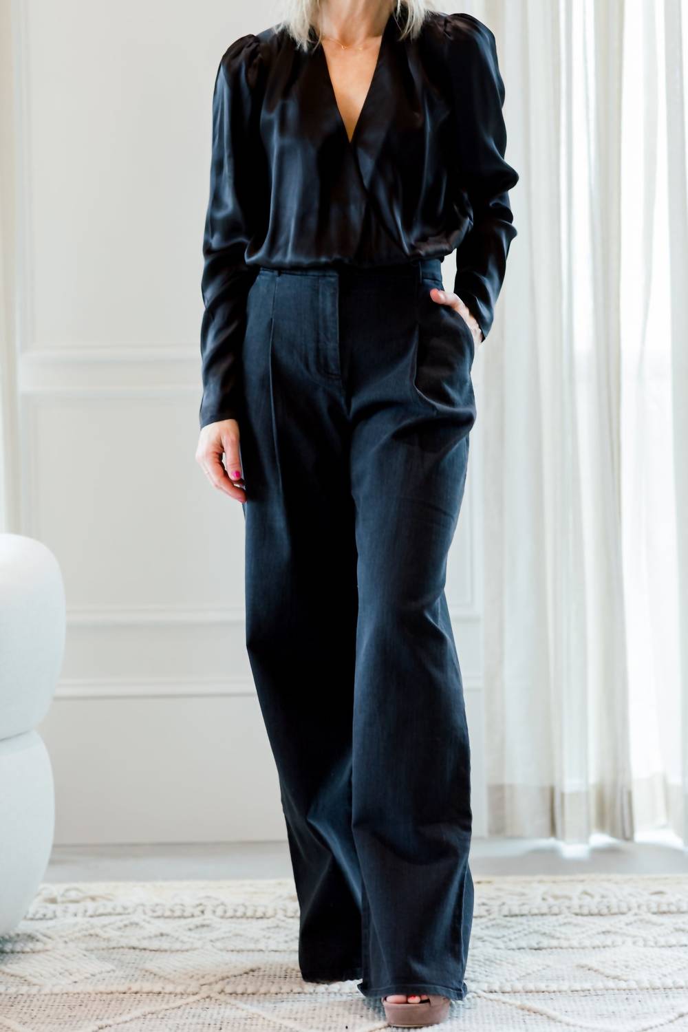 The Garment Merci Anagram Pants in black denim - women's pants