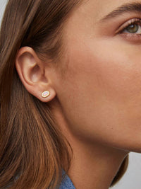 Kendra Scott Women's Mini Ellie Stud Earrings in pink opalite crystal - women's jewelry - detail view