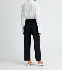 ANNA QUAN Juliette Cropped Pant in black wool - women's pants - detail view