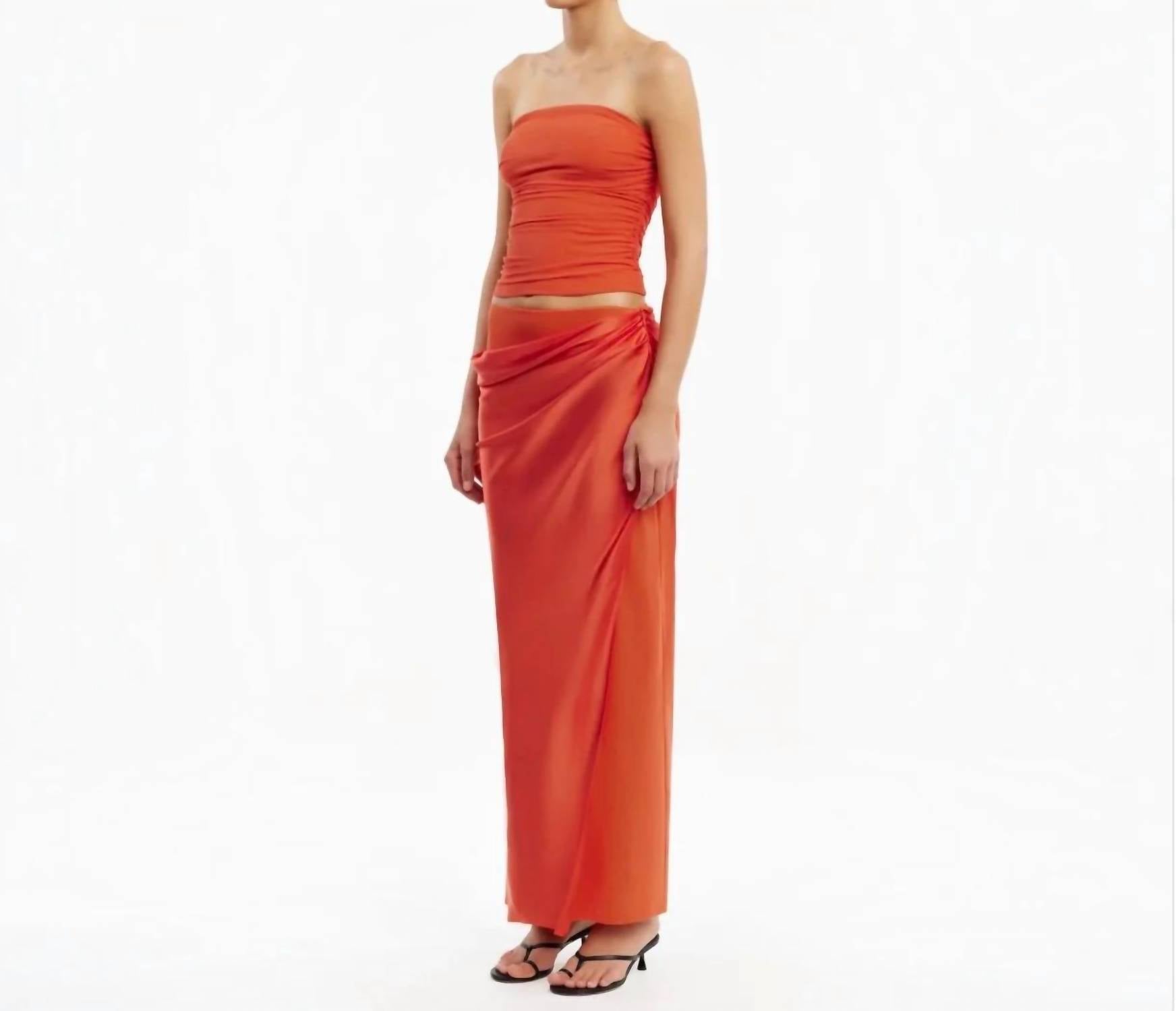 Significant Other - Brianna Persimmon Satin Maxi Skirt