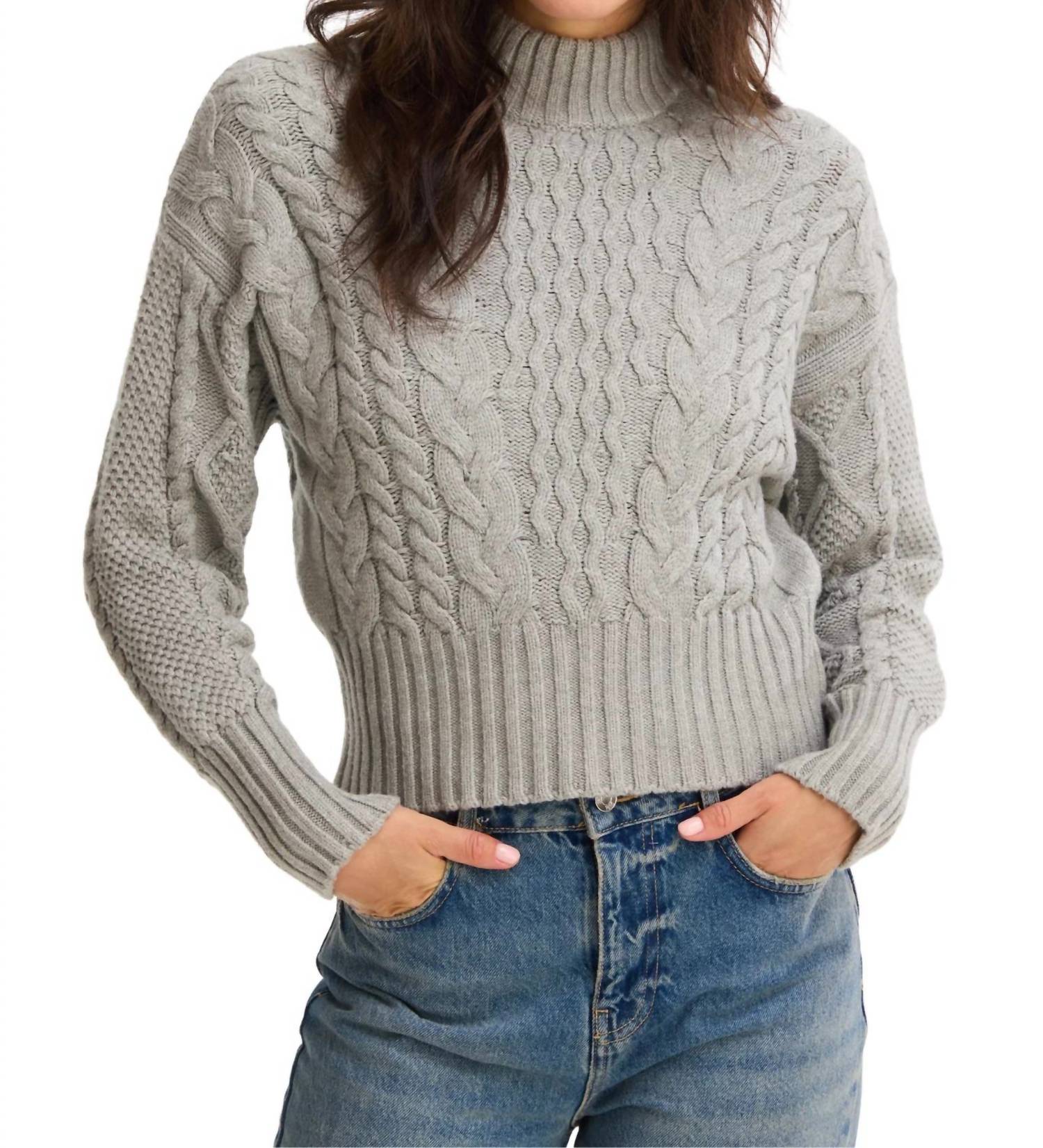 ALLISON NEW YORK Rylee Sweater in heather grey - women's sweater