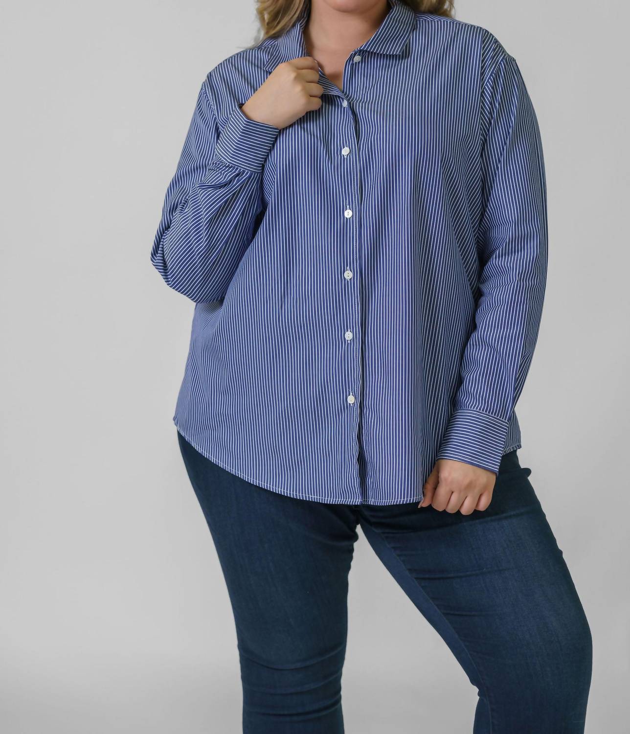 Jill Mcgowan - Joan Easy Cut Bright End On End Cotton Shirt - Plus