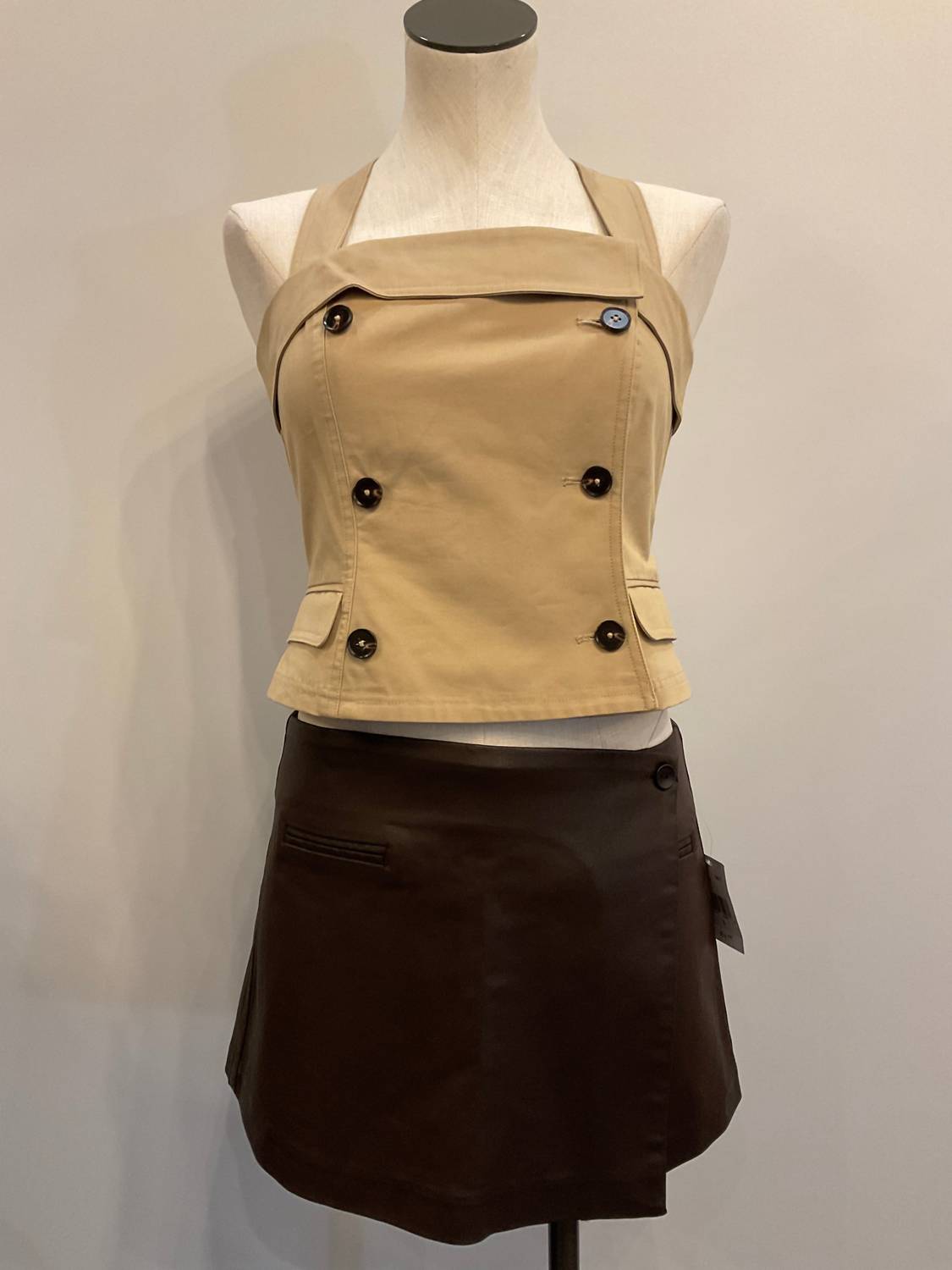 KUT FROM THE KLOTH Carlie Wrap Skort in chocolate - women's shorts - view 8