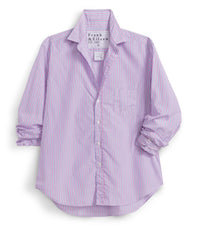 Frank & Eileen Women's Button-up Shirt in hot pink blue stripe - women's shirt