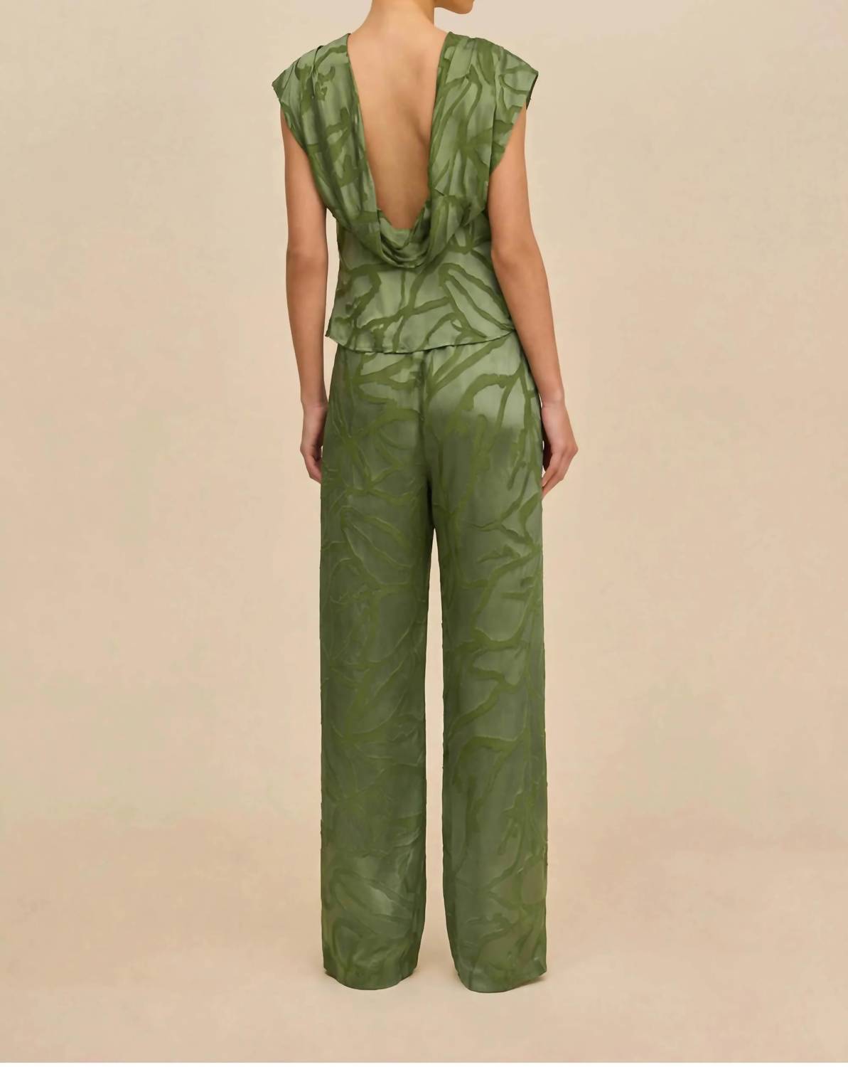 Cult Gaia - Cropped Silk Burnout Monette Top