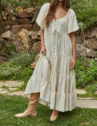 By Together - Sweetheart Tiered Flare Maxi Dress
