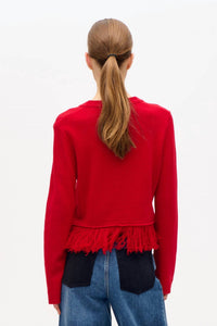 BAUM UND PFERDGARTEN Chevy Crewneck Sweater in red - women's sweater - detail view