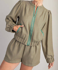 Glam - Jacquard Jacket & Shorts Set