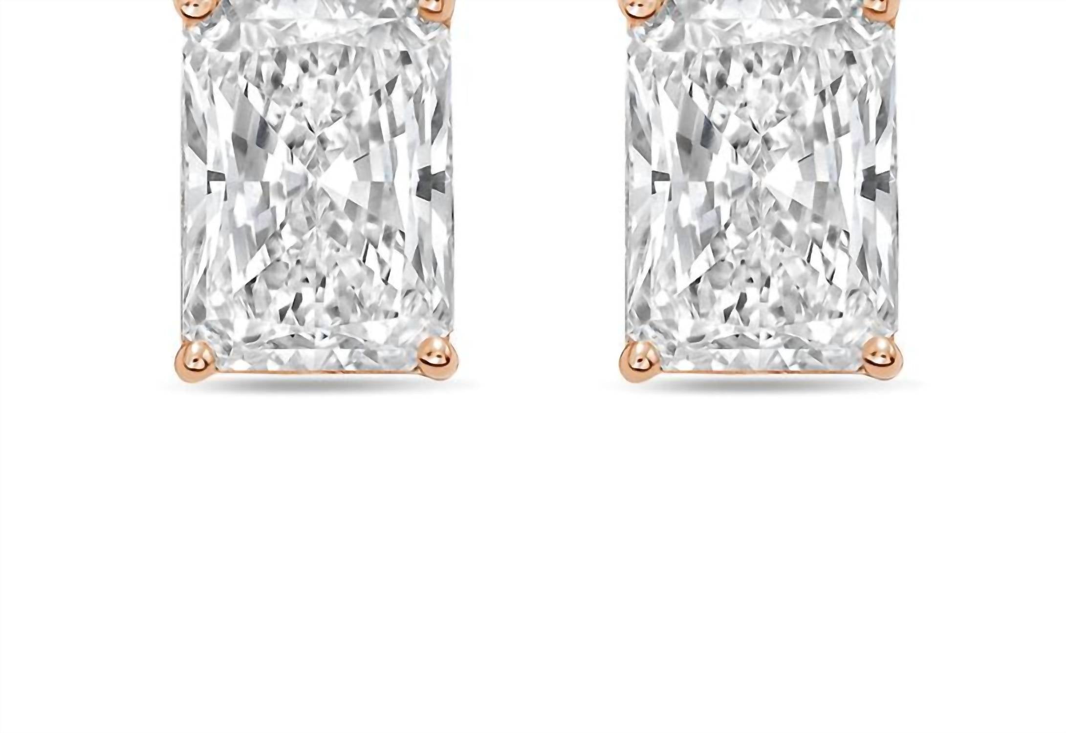Diana M Jewels - Women's Radiant Lab-grown Diamond Stud Earrings (1.00 Tcw) - Delicate