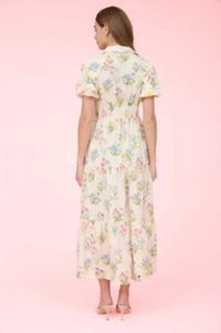 Zoe And Claire - PRINTED PUFF SLEEVE SHIRT DRESS